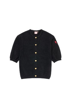 Black Short Sleeve Cardigan