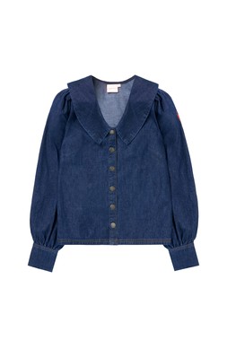 Indigo Denim Collared Blouse