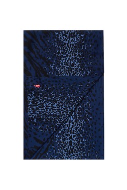 Scamp & Dude x Rachel Stevens Navy Wild Leopard Charity Super Scarf