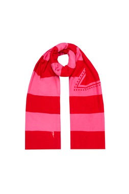 Scamp & Dude x Kate Lawler Pink with Red Stripe Charity Super Scarf