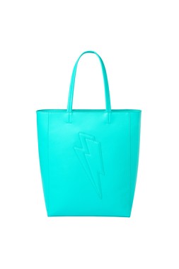 Turquoise Lightning Bolt Tote Bag