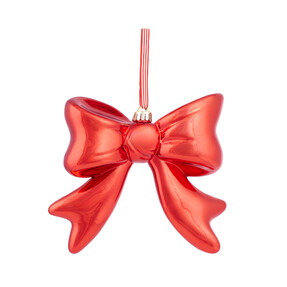 Christmas Red Hanging Bow from Home Bargains