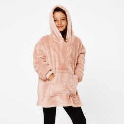 Kids Hoodie Blanket - Teddy Blush