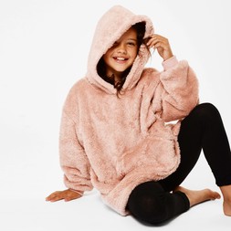 Kids Hoodie Blanket - Teddy Blush
