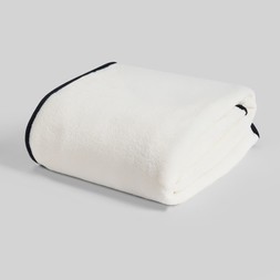 OHS Piped Edge Throw - Cream/ Black
