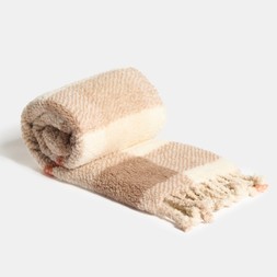 OHS Gingham Tassel Throw - Monochrome