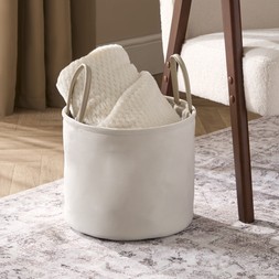 OHS Matte Velvet Storage Basket - Natural