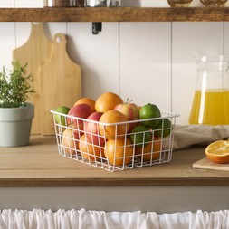 OHS Multipurpose Metal Wire Storage Basket - White