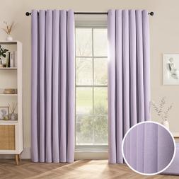 OHS Woven Texture Eyelet Ultra Blackout Curtains - Lavender - £16