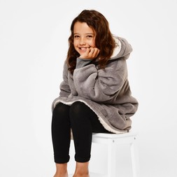 Kids Hoodie Blanket - Grey