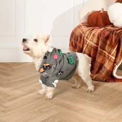 OHS Halloween Print Dog Hoodie - Charcoal-£8- Small