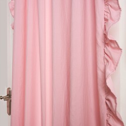 OHS Frill Voile Curtains (Pair) - Blush - £17