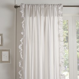 OHS Frill Voile Curtains (Pair) - White