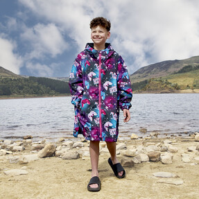 OHS Kids Water Resistant Gaming Print Sherpa Drying Robe - Purple - £22